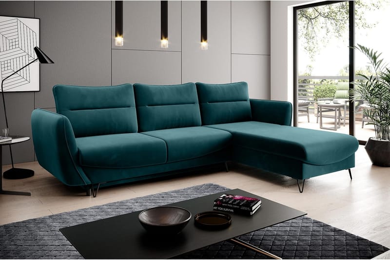 Lence Bäddsoffa m. Divan Förvaring - Blå/Grön - Möbler - Soffa - Bäddsoffa
