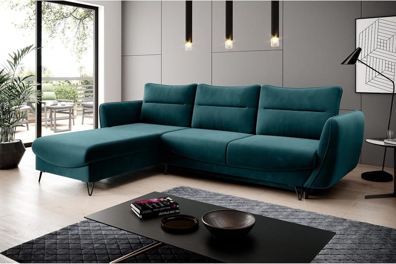 Lence Bäddsoffa m. Divan Förvaring - Blå/Grön - Möbler - Soffa - Bäddsoffa