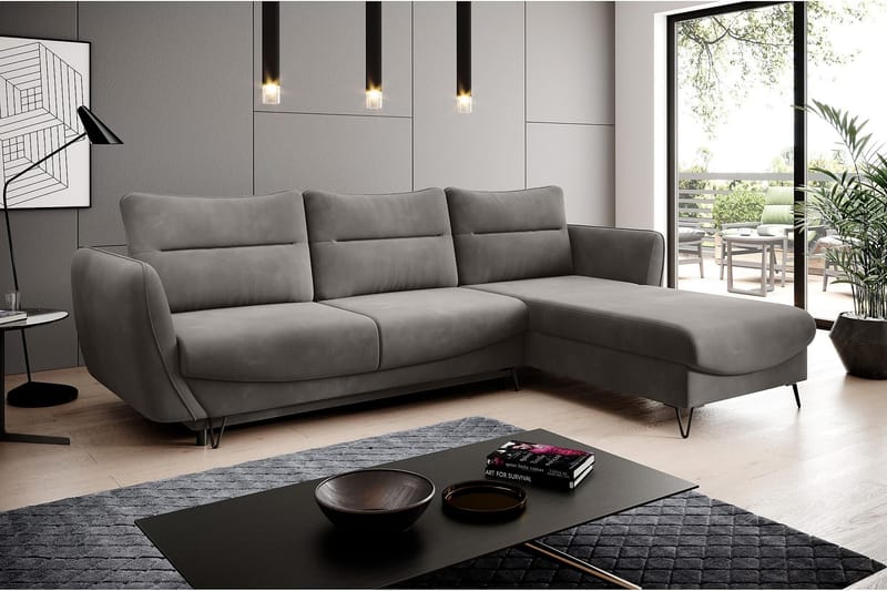 Lence Bäddsoffa m. Divan Förvaring - Grå - Möbler - Soffa - Bäddsoffa