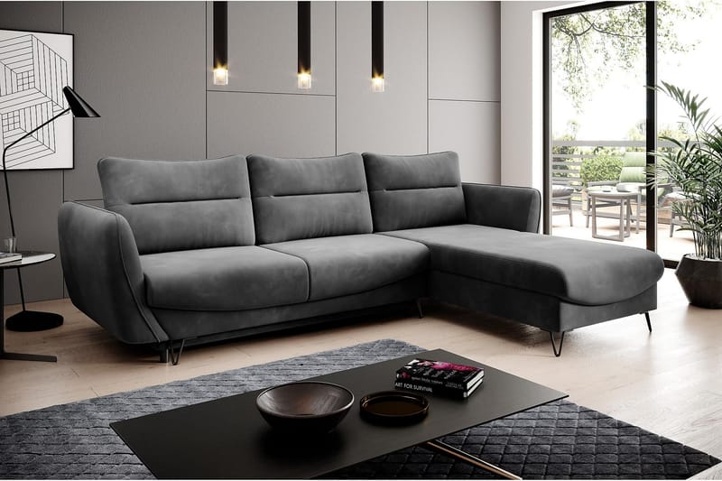 Lence Bäddsoffa m. Divan Förvaring - Grå - Möbler - Soffa - Bäddsoffa
