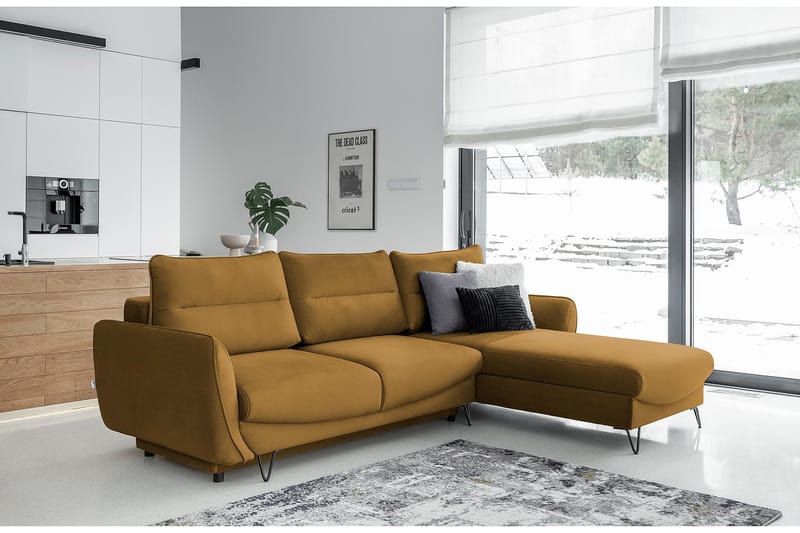 Lence Bäddsoffa m. Divan Förvaring - Gul - Möbler - Soffa - Bäddsoffa