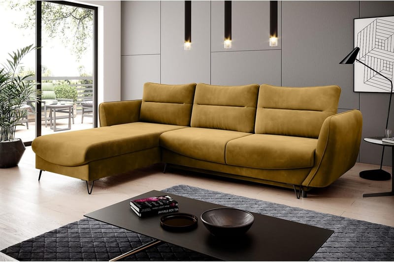 Lence Bäddsoffa m. Divan Förvaring - Gul - Möbler - Soffa - Bäddsoffa