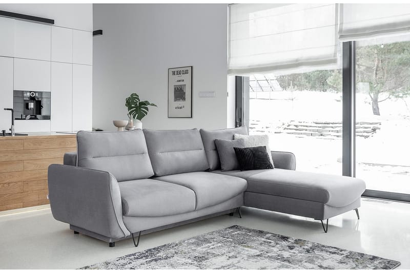 Lence Bäddsoffa m. Divan Förvaring - Ljusgrå - Möbler - Soffa - Bäddsoffa