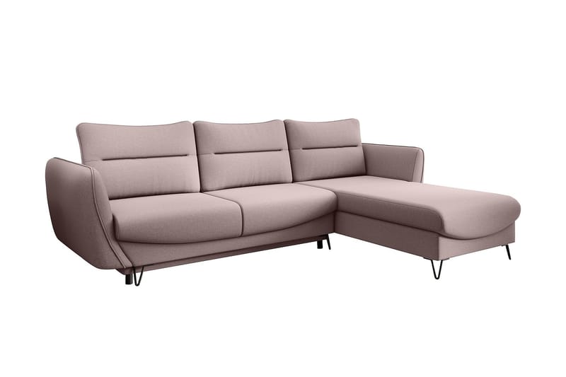Lence Bäddsoffa m. Divan Förvaring - Ljusrosa - Möbler - Soffa - Bäddsoffa