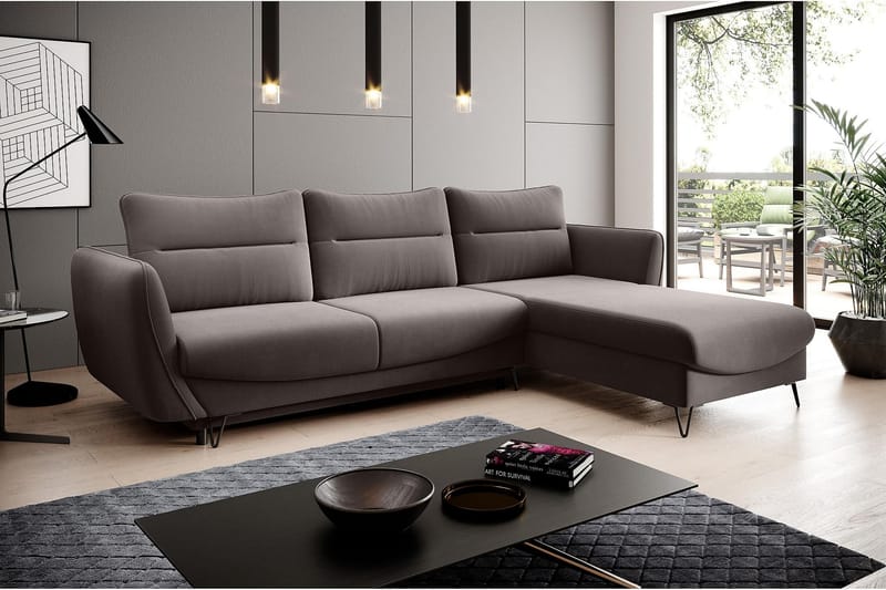 Lence Bäddsoffa m. Divan Förvaring - Mörkbeige - Möbler - Soffa - Bäddsoffa