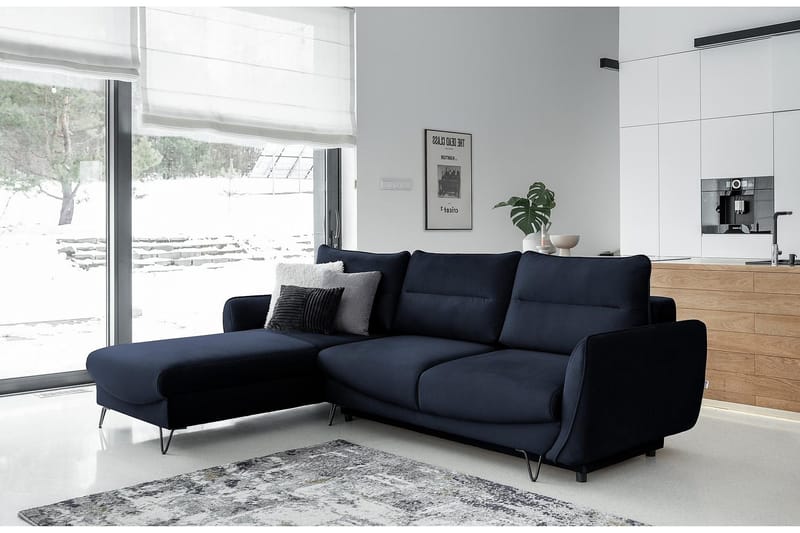 Lence Bäddsoffa m. Divan Förvaring - Mörkblå - Möbler - Soffa - Bäddsoffa