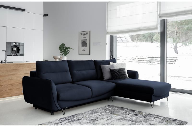 Lence Bäddsoffa m. Divan Förvaring - Mörkblå - Möbler - Soffa - Bäddsoffa