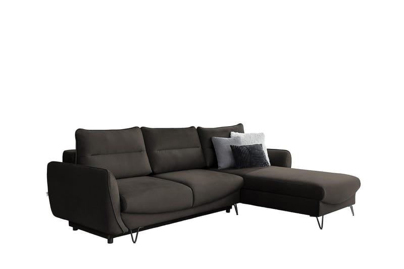 Lence Bäddsoffa m. Divan Förvaring, Mörkbrun