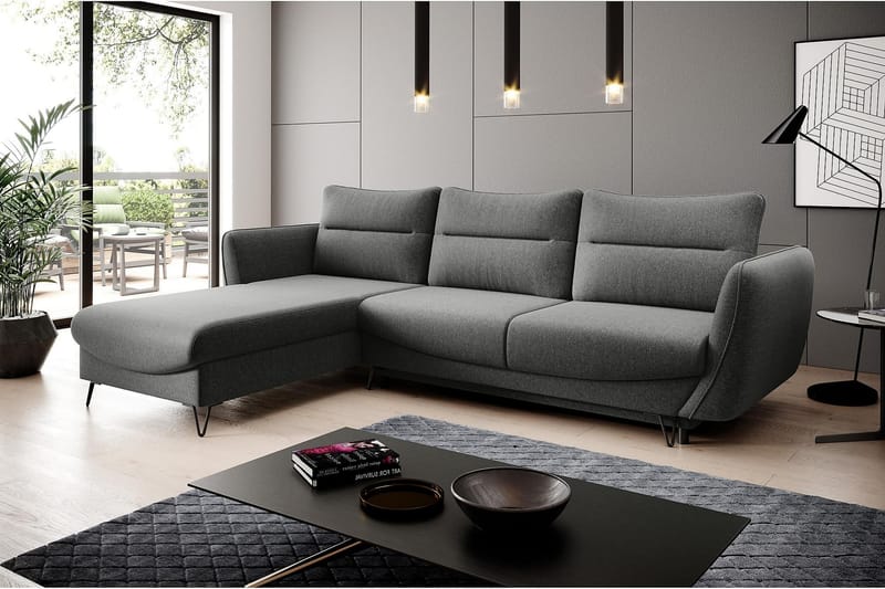 Lence Bäddsoffa m. Divan Förvaring - Mörkgrå - Möbler - Soffa - Bäddsoffa