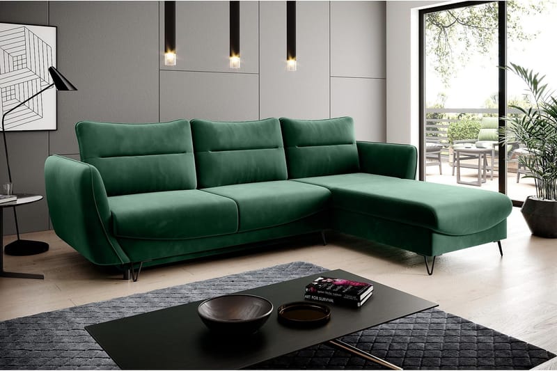 Lence Bäddsoffa m. Divan Förvaring - Mörkgrön - M öbler - Soffa - Bäddsoffa