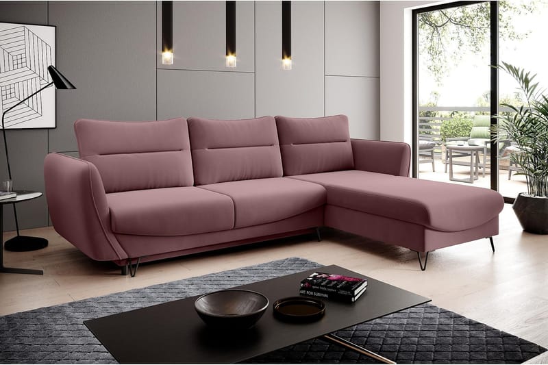 Lence Bäddsoffa m. Divan Förvaring - Rosa - Möbler - Soffa - Bäddsoffa