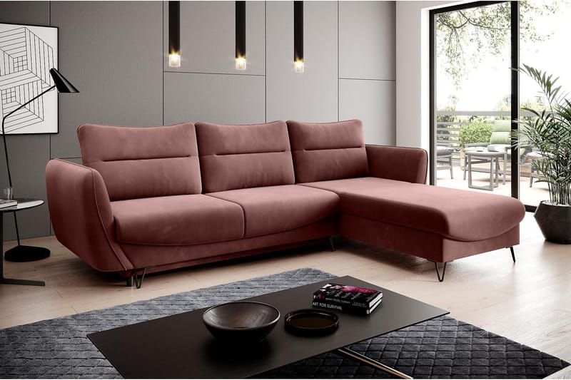 Lence Bäddsoffa m. Divan Förvaring - Rosa - Möbler - Soffa - Bäddsoffa