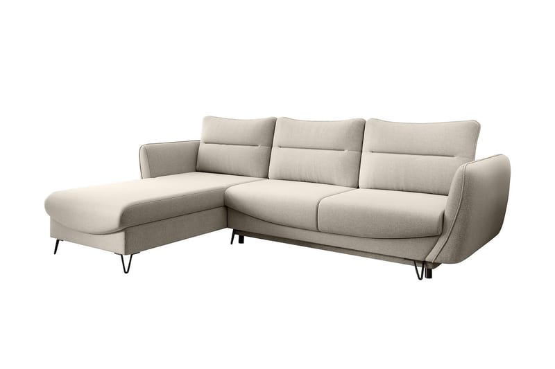 Lence Bäddsoffa m. Divan Förvaring - Vit/Beige - Bäddsoffa - Bäddsoffa divan