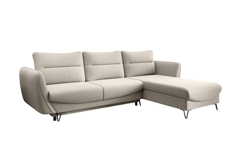 Lence Bäddsoffa m. Divan Förvaring, Vit/Beige