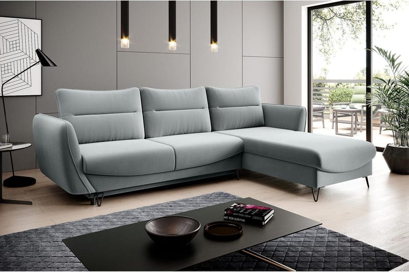 Lence Bäddsoffa m. Divan Förvaring - Vit/Grå - Möbler - Soffa - Bäddsoffa