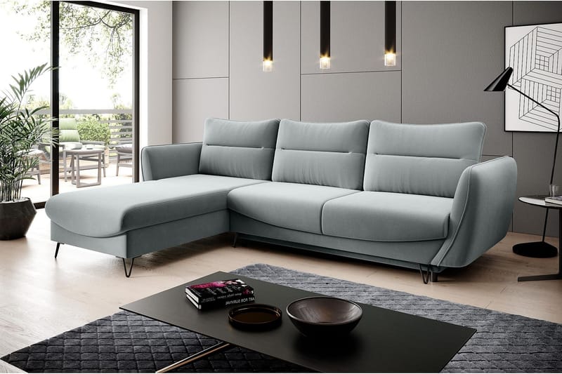 Lence Bäddsoffa m. Divan Förvaring - Vit/Ljusgrå - Möbler - Soffa - Bäddsoffa