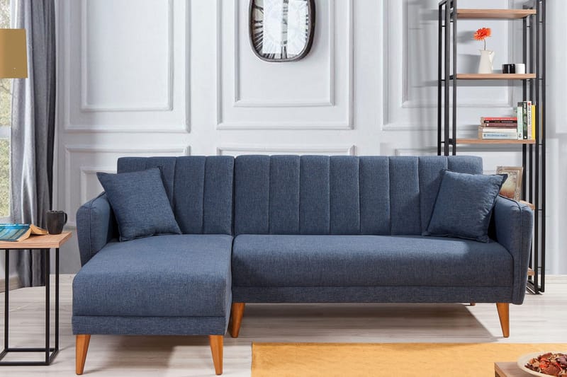 Lepinas Bäddsoffa med Divan Vänster - Mörkblå/Natur - Möbler - Soffa - Bäddsoffa