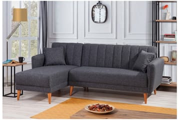 Lepinas Bäddsoffa med Divan Vänster - Mörkgrå/Natur - Möbler - Soffa - Bäddsoffa