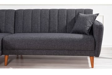 Lepinas Bäddsoffa med Divan Vänster - Mörkgrå/Natur - Möbler - Soffa - Bäddsoffa