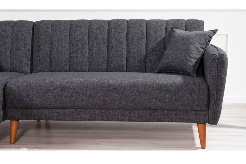 Lepinas Bäddsoffa med Divan Vänster - Mörkgrå/Natur - Möbler - Soffa - Bäddsoffa