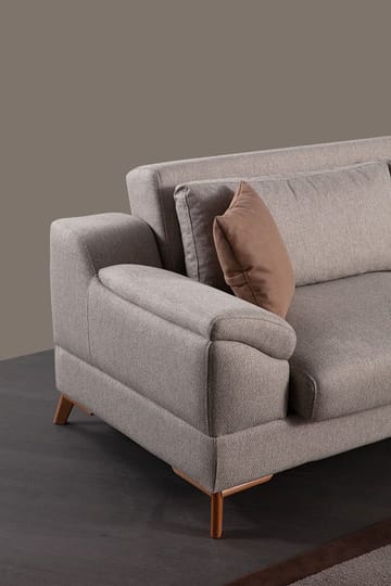 Lepinas Vänstervänd L-formad Bäddsoffa 55x275 cm med Förvaring - Beige - Möbler - Soffa - Bäddsoffa