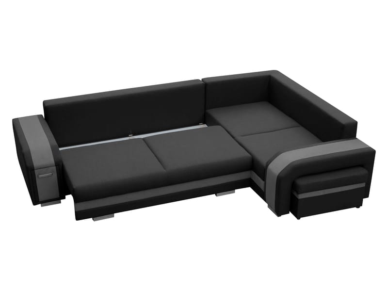 Lesley 4-sits Hörnbäddsoffa med förvaring - grå, beige - Möbler - Soffa - Bäddsoffa