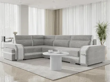 Lesley 4-sits Hörnbäddsoffa med förvaring - grå - Möbler - Soffa - Bäddsoffa