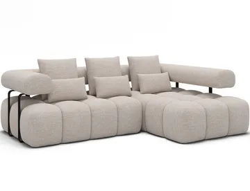 Levvi 3-sits Bubblig Bäddsoffa med Divan Höger - Bazalt 18 - Möbler - Soffa - Bäddsoffa