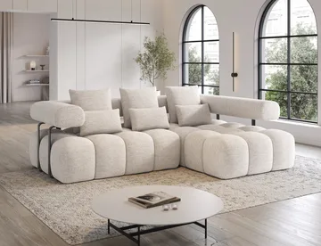 Levvi 3-sits Bubblig Bäddsoffa med Divan Höger - Bazalt 18 - Möbler - Soffa - Bäddsoffa