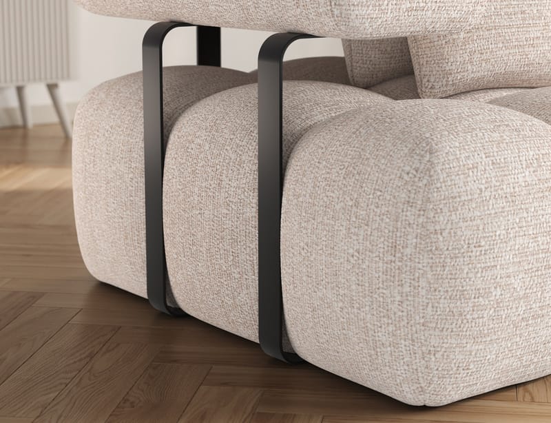 Levvi 3-sits Bubblig Bäddsoffa med Divan Höger - Bazalt 18 - Möbler - Soffa - Bäddsoffa