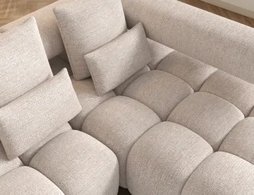 Levvi 3-sits Bubblig Bäddsoffa med Divan Höger - Bazalt 18 - Möbler - Soffa - Bäddsoffa