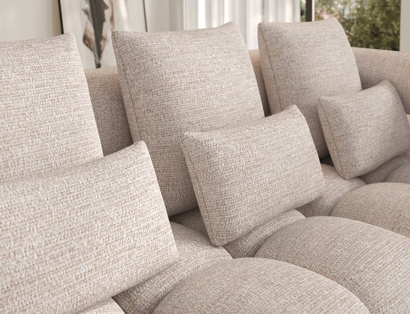 Levvi 3-sits Bubblig Bäddsoffa med Divan Höger - Bazalt 18 - Möbler - Soffa - Bäddsoffa