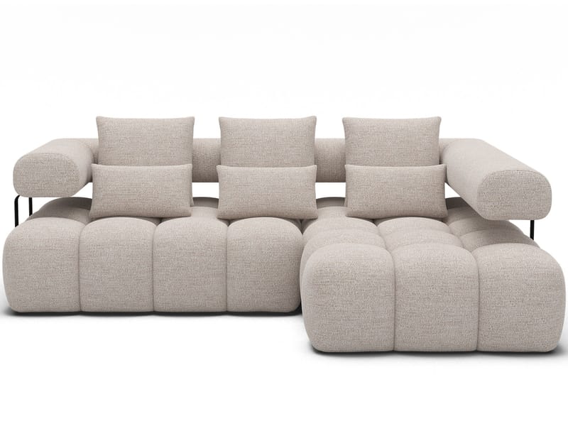 Levvi 3-sits Bubblig Bäddsoffa med Divan Höger - Bazalt 18 - Möbler - Soffa - Bäddsoffa