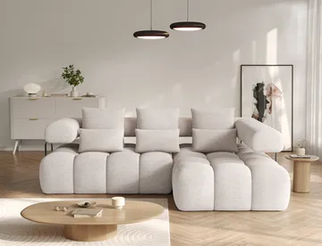 Levvi 3-sits Bubblig Bäddsoffa med Divan Höger - Bazalt 18 - Möbler - Soffa - Bäddsoffa