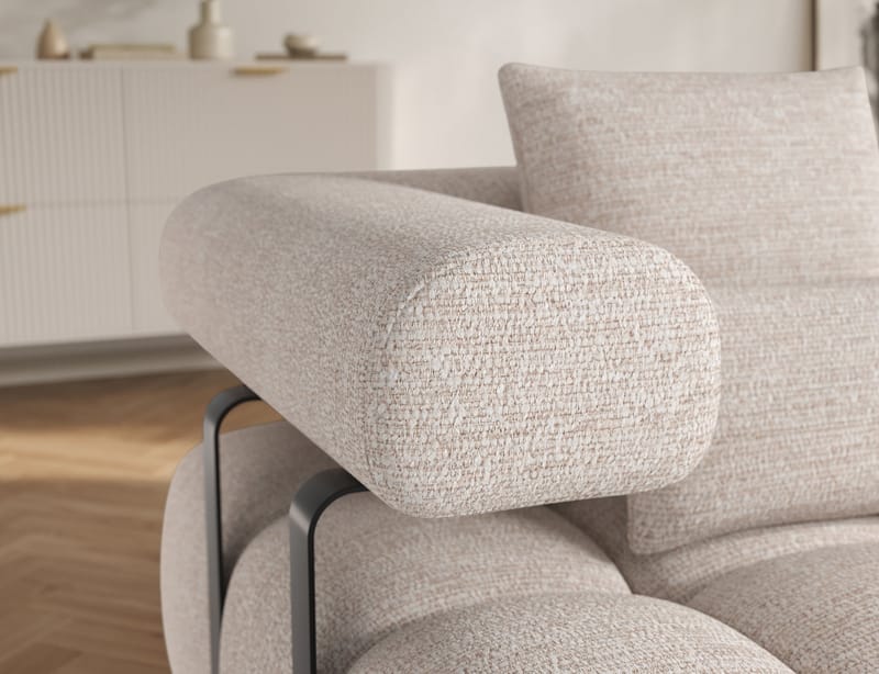 Levvi 3-sits Bubblig Bäddsoffa med Divan Höger - Bazalt 18 - Möbler - Soffa - Bäddsoffa