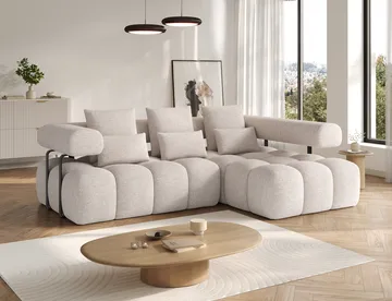 Levvi 3-sits Bubblig Bäddsoffa med Divan Höger - Bazalt 18 - Möbler - Soffa - Bäddsoffa