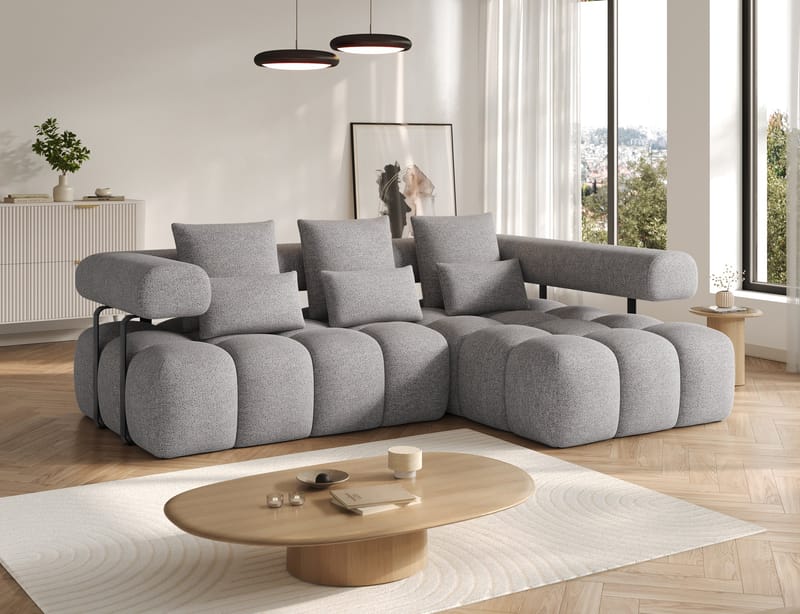Levvi 3-sits Bubblig Bäddsoffa med Divan Höger - Coralline 03 - Möbler - Soffa - Bäddsoffa