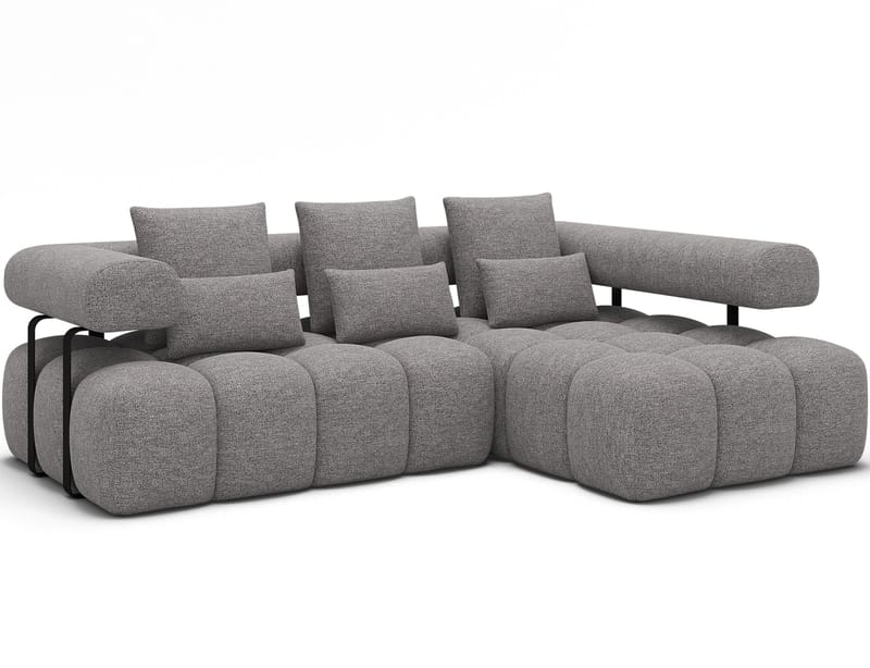 Levvi 3-sits Bubblig Bäddsoffa med Divan Höger, Coralline 03