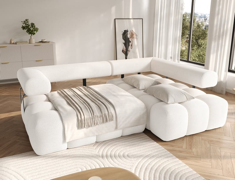 Levvi 3-sits Bubblig Bäddsoffa med Divan Höger - Jaffray 01 - Möbler - Soffa - Bäddsoffa