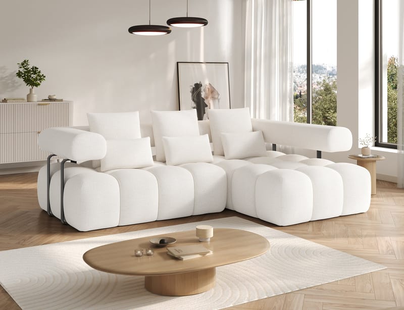 Levvi 3-sits Bubblig Bäddsoffa med Divan Höger - Jaffray 01 - Möbler - Soffa - Bäddsoffa