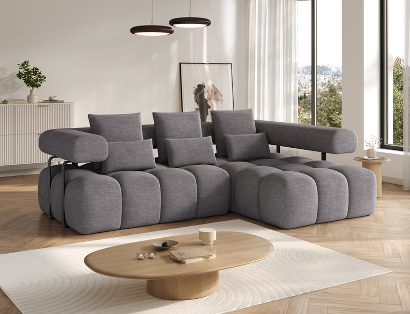 Levvi 3-sits Bubblig Bäddsoffa med Divan Höger - Manhattan 03 - Möbler - Soffa - Bäddsoffa