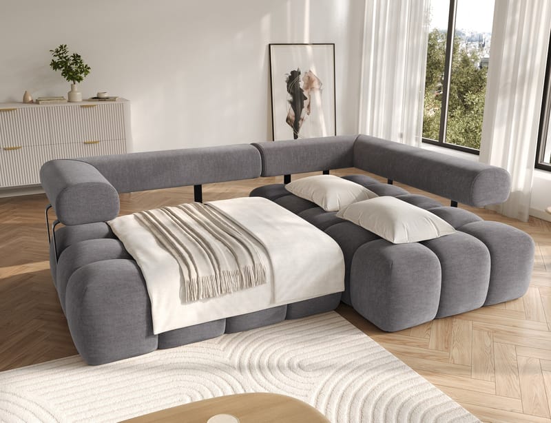Levvi 3-sits Bubblig Bäddsoffa med Divan Höger - Manhattan 03 - Möbler - Soffa - Bäddsoffa