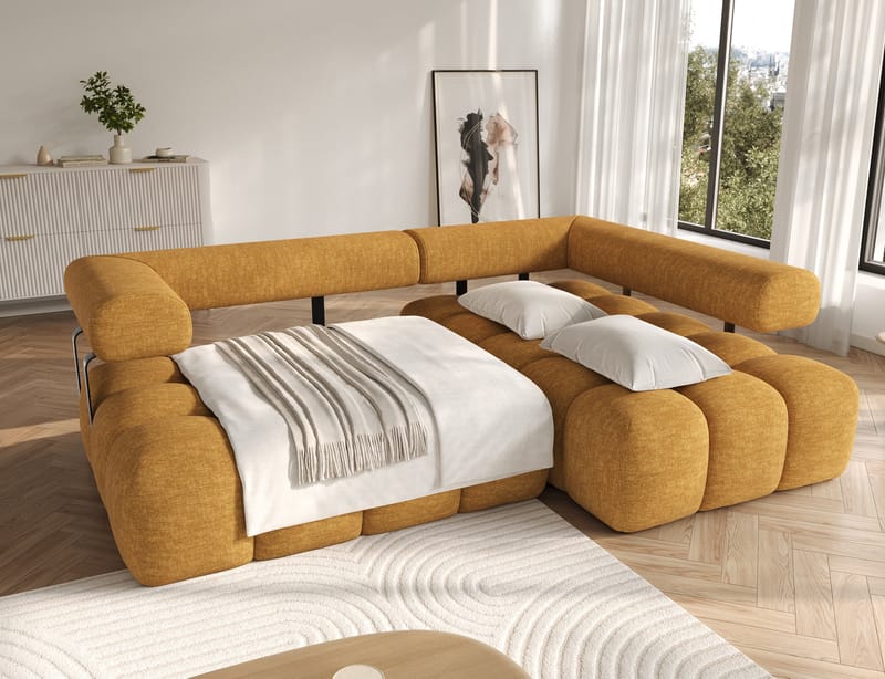 Levvi 3-sits Bubblig Bäddsoffa med Divan Höger - Manhattan 45 - Möbler - Soffa - Bäddsoffa