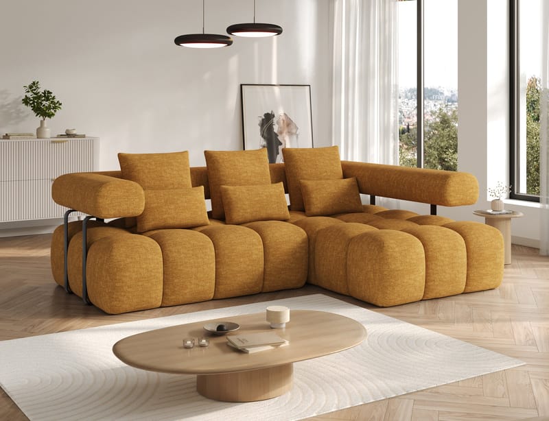 Levvi 3-sits Bubblig Bäddsoffa med Divan Höger - Manhattan 45 - Möbler - Soffa - Bäddsoffa