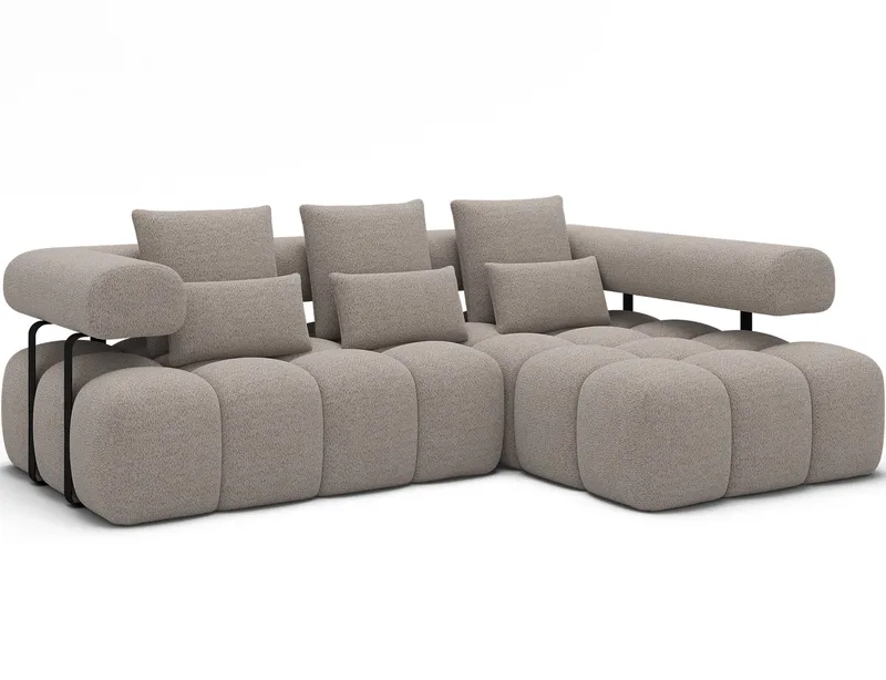 Levvi 3-sits Bubblig Bäddsoffa med Divan Höger, Royal 18