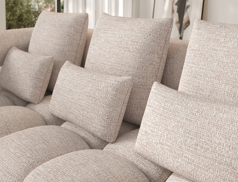 Levvi 3-sits Bubblig Bäddsoffa med Divan Vänster - Bazalt 18 - Möbler - Soffa - Bäddsoffa