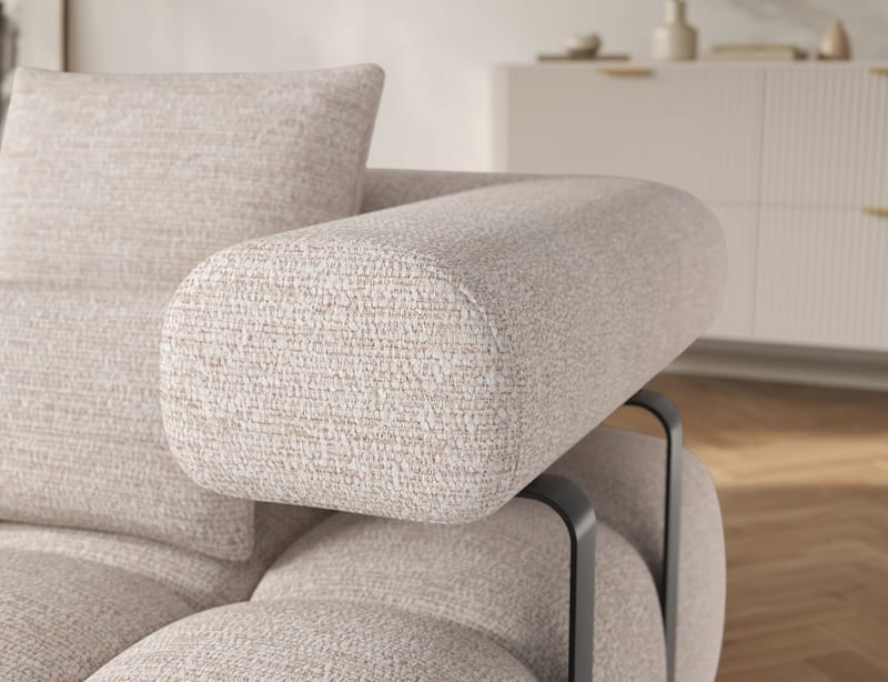 Levvi 3-sits Bubblig Bäddsoffa med Divan Vänster - Bazalt 18 - Möbler - Soffa - Bäddsoffa