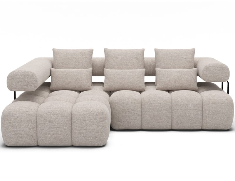 Levvi 3-sits Bubblig Bäddsoffa med Divan Vänster - Bazalt 18 - Möbler - Soffa - Bäddsoffa