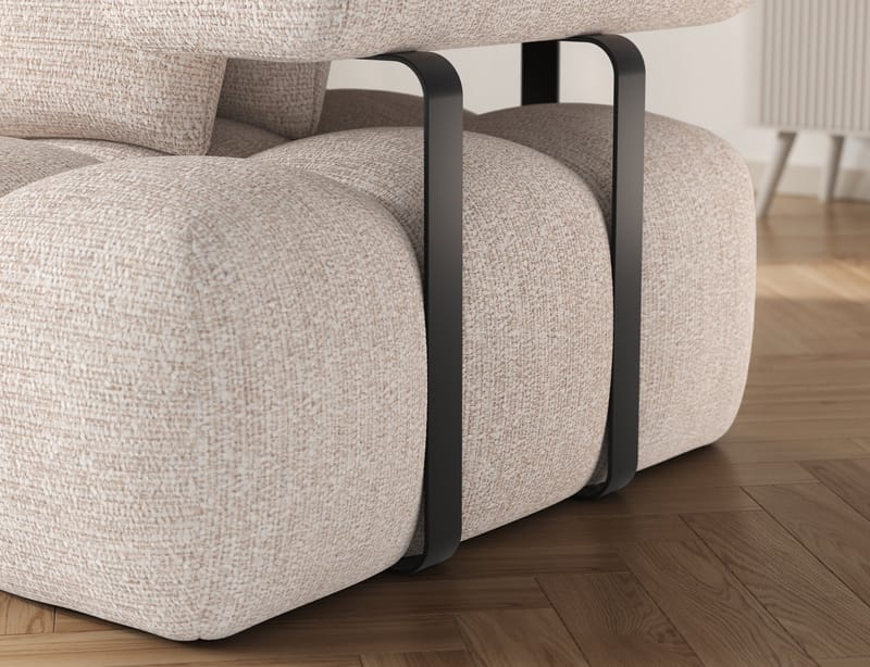 Levvi 3-sits Bubblig Bäddsoffa med Divan Vänster - Bazalt 18 - Möbler - Soffa - Bäddsoffa