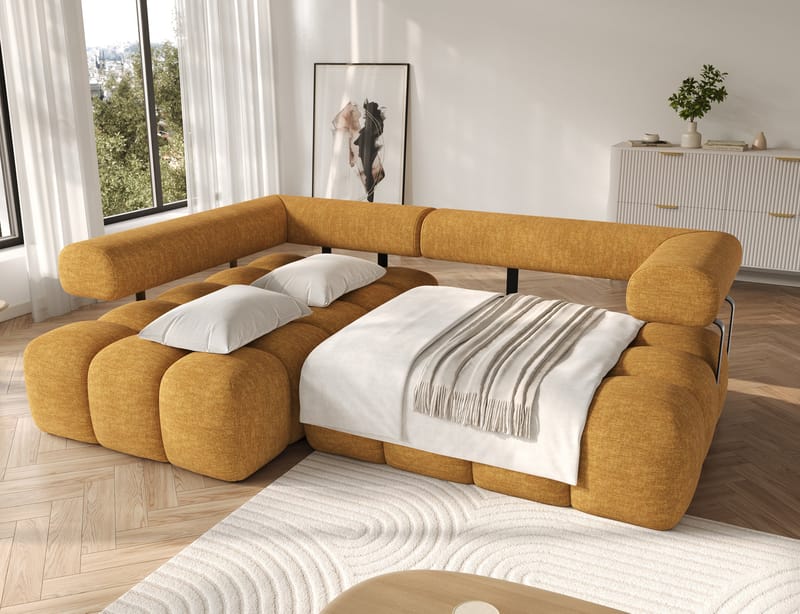 Levvi 3-sits Bubblig Bäddsoffa med Divan Vänster - Manhattan 45 - Möbler - Soffa - Bäddsoffa